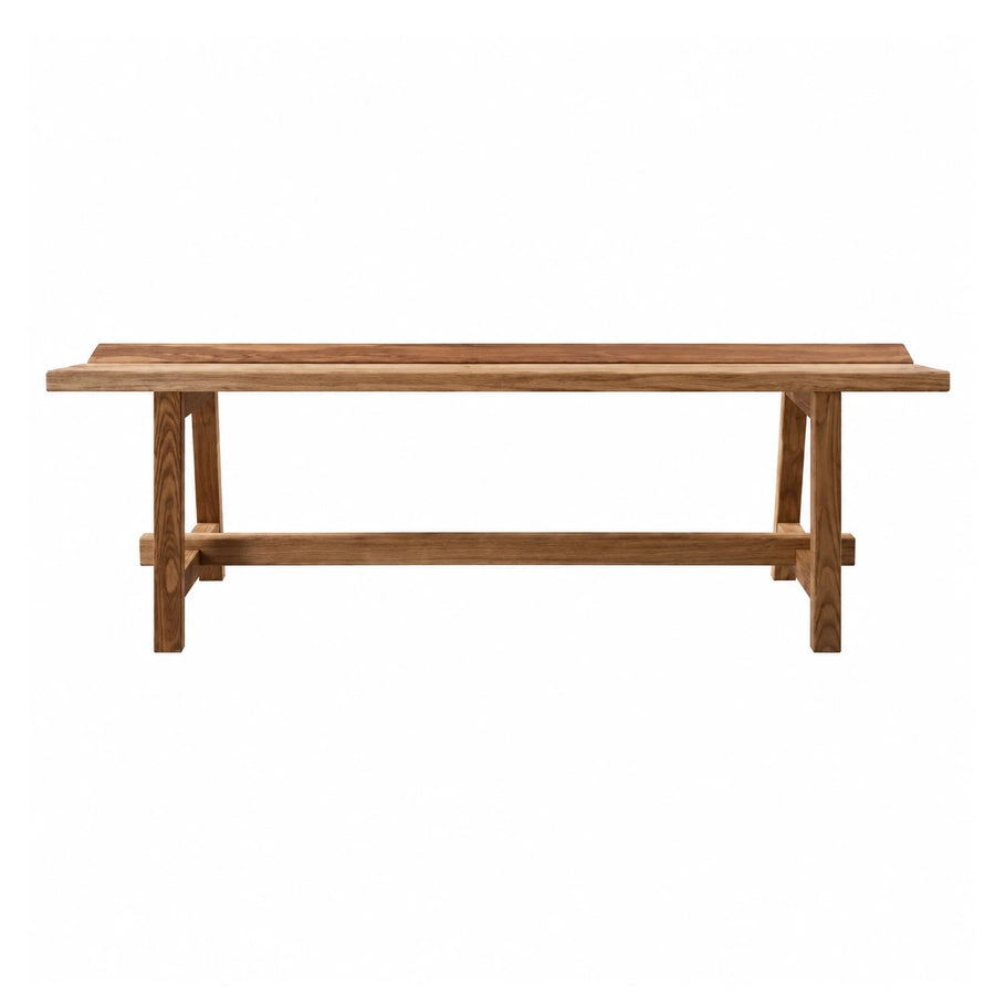 Solid Wood Dining Bench with Trestle Base