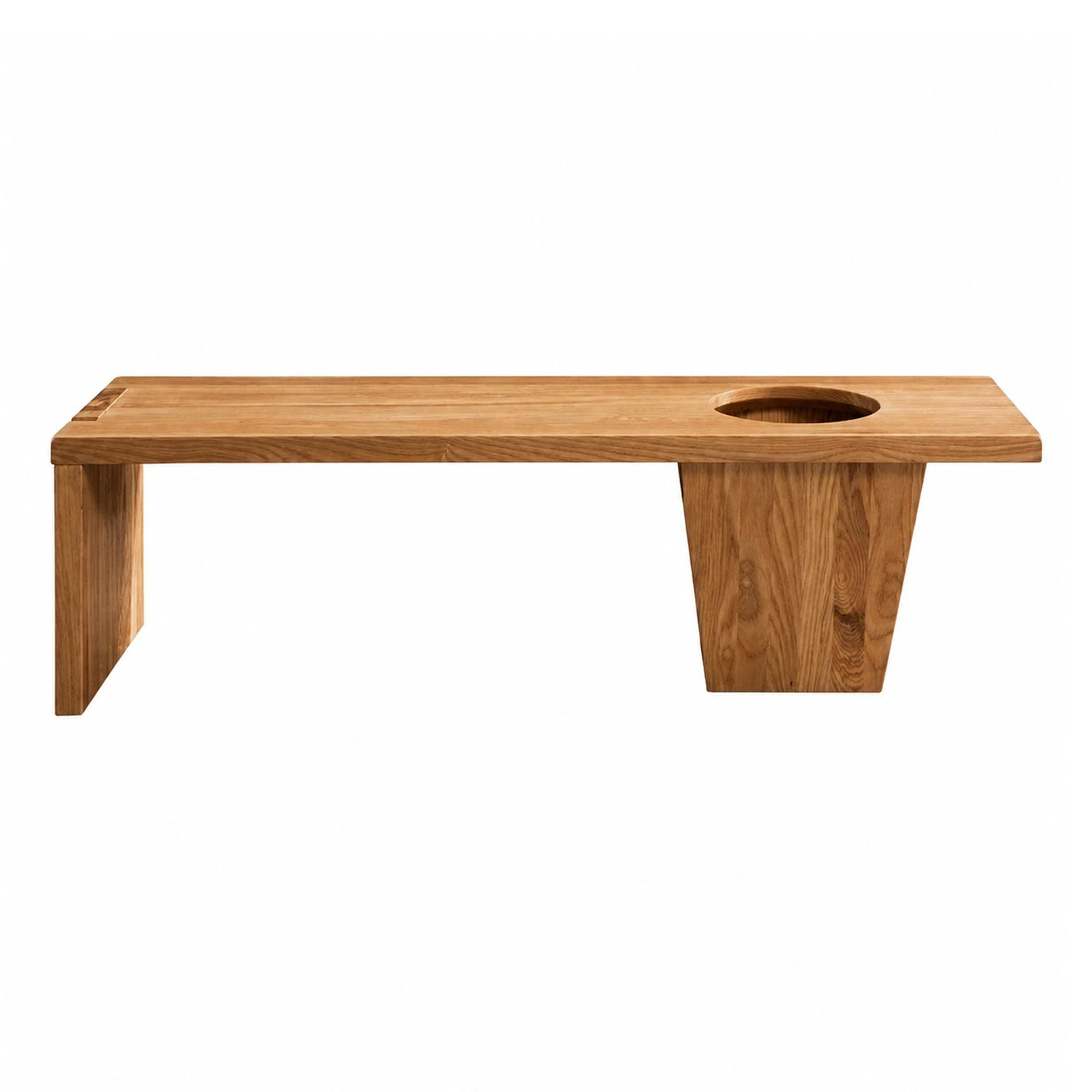 Solid Wood Bench with Integrated Bowl