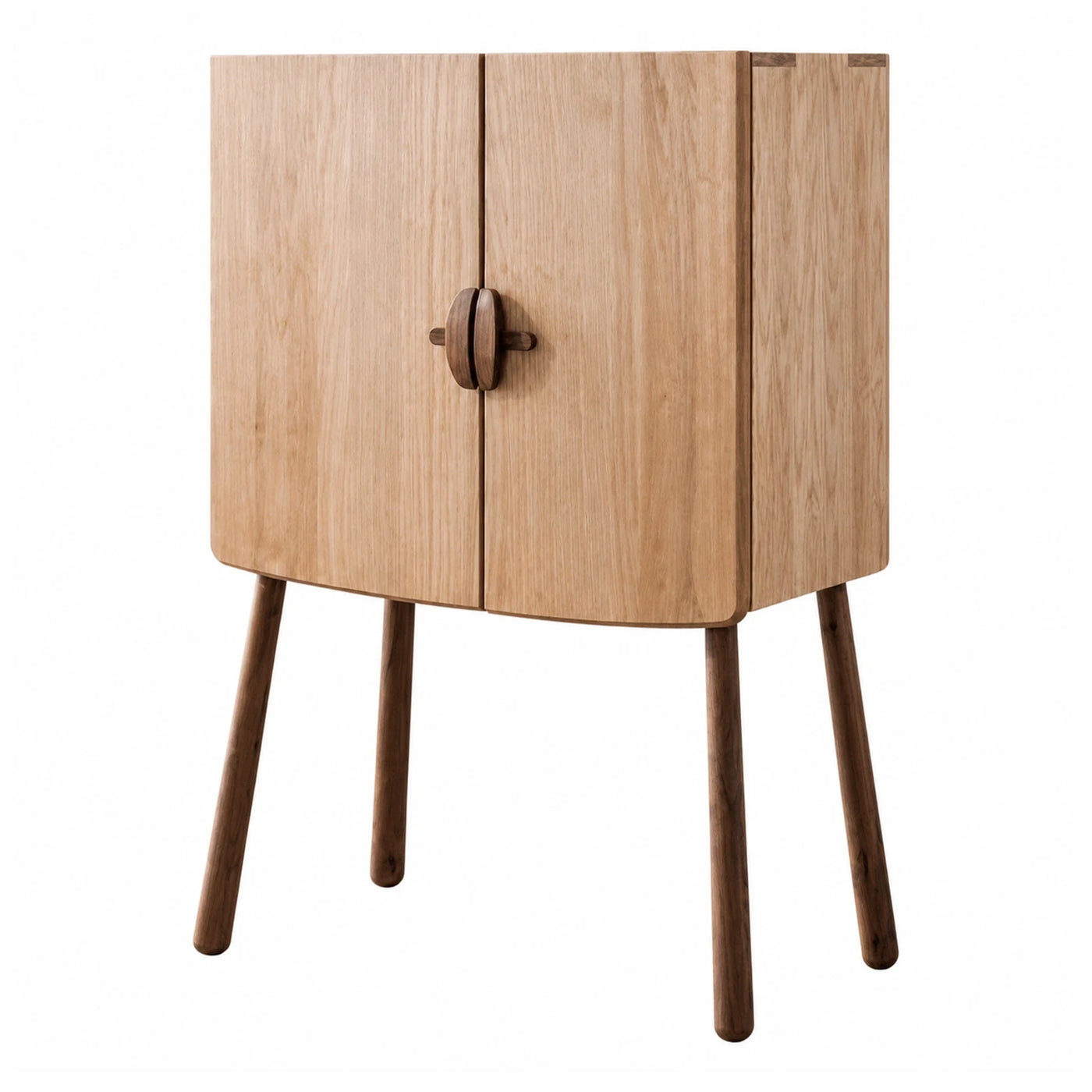Light Oak Wood Cabinet with Dark Legs
