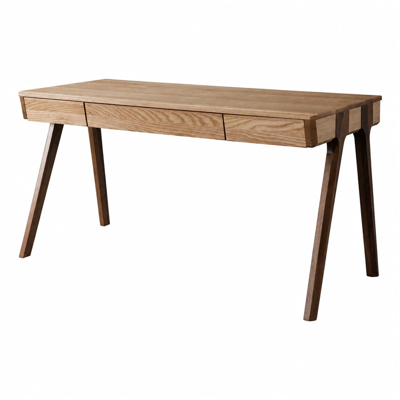Wooden Desk with Three Drawers and Tapered Legs