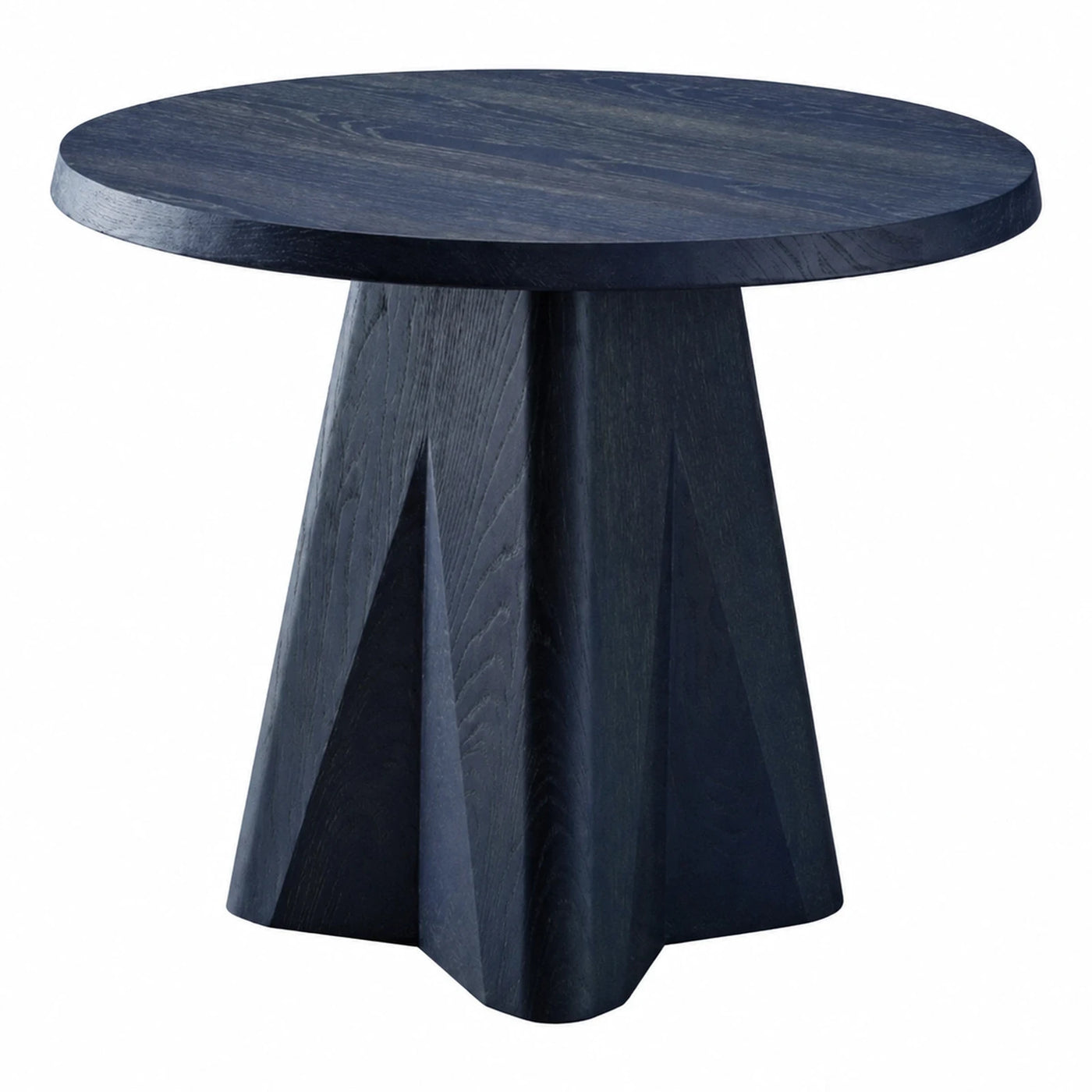 Dark Wood Round Pedestal Side Table