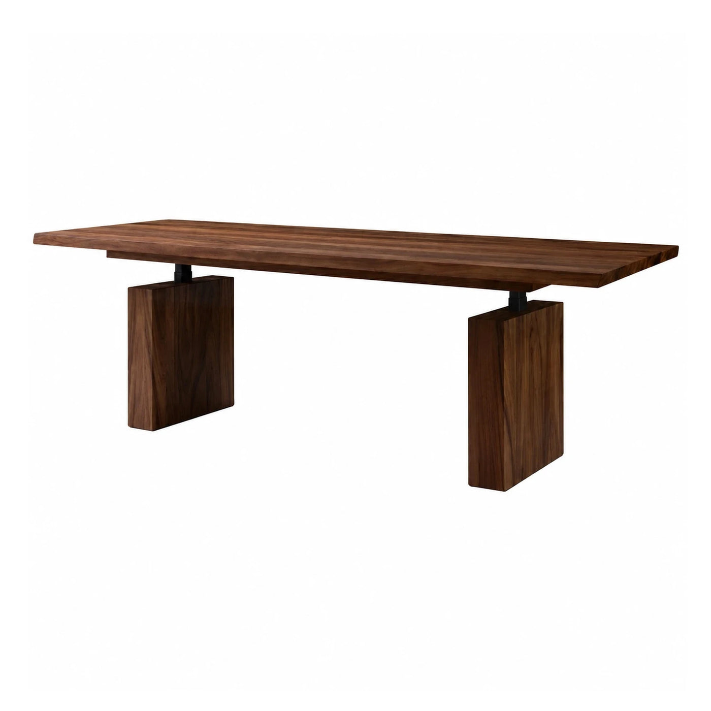 Walnut Wood Dining Table with Block Legs