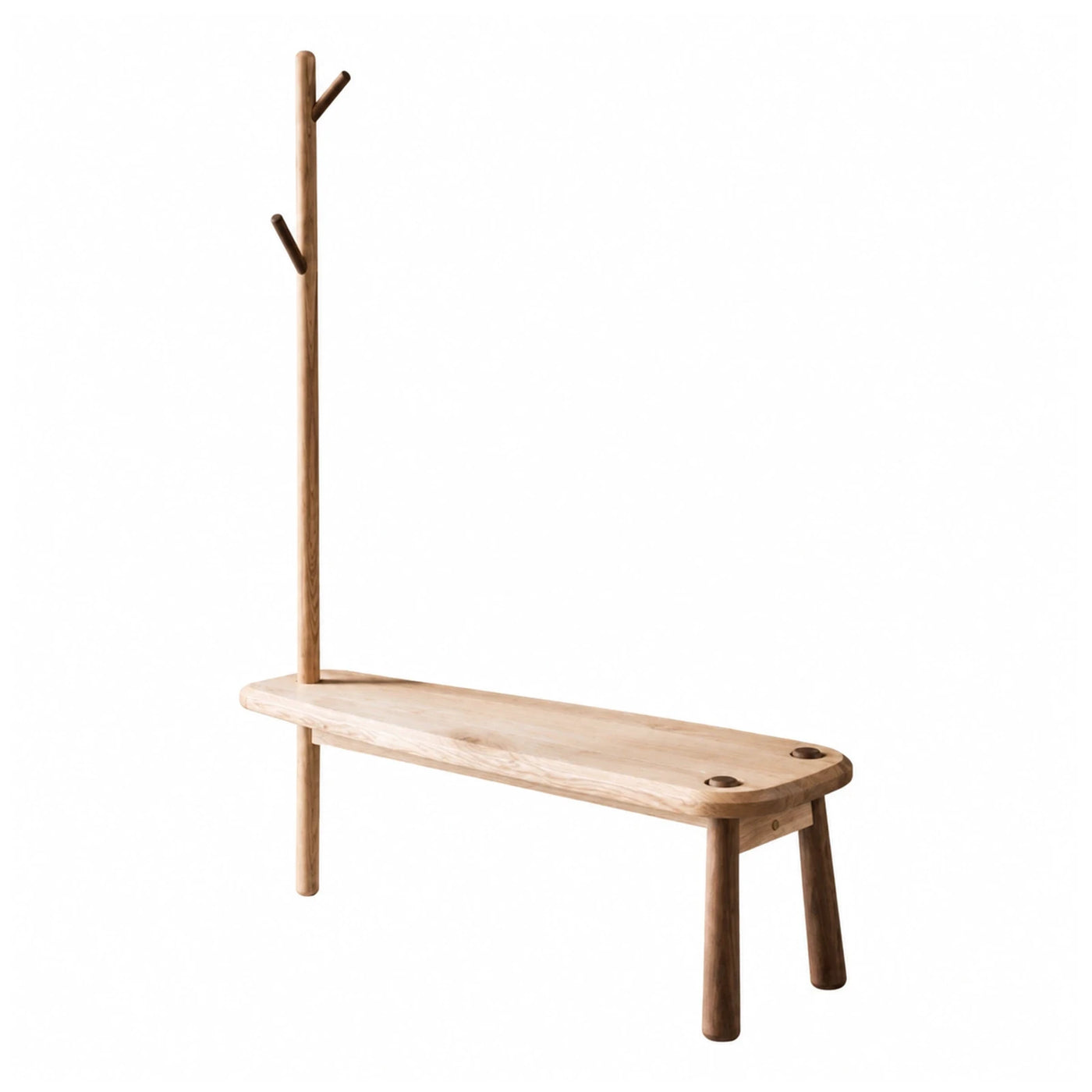 Wooden Hall Tree Bench with Coat Hooks