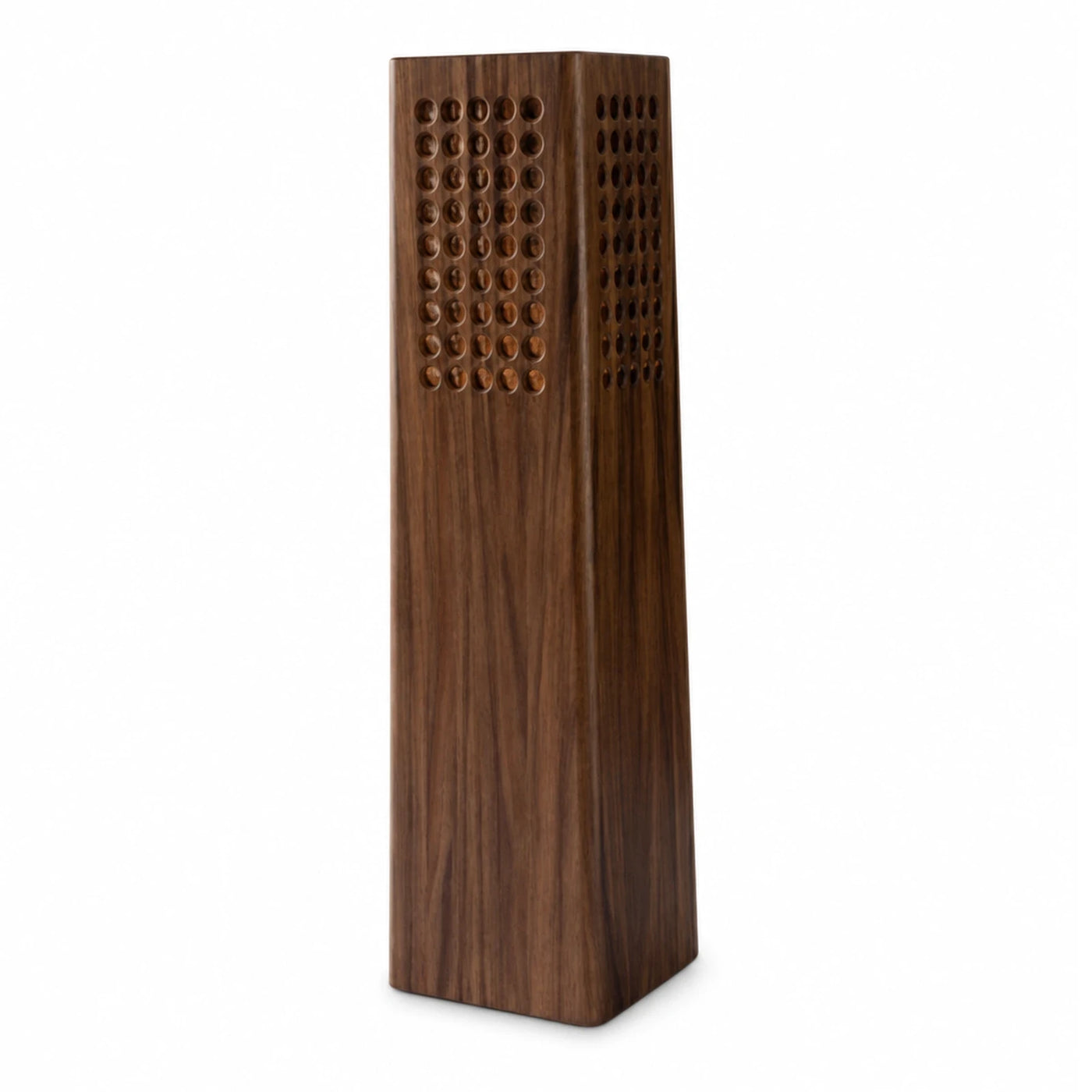 Tall Wooden Umbrella Stand with Perforated Detail