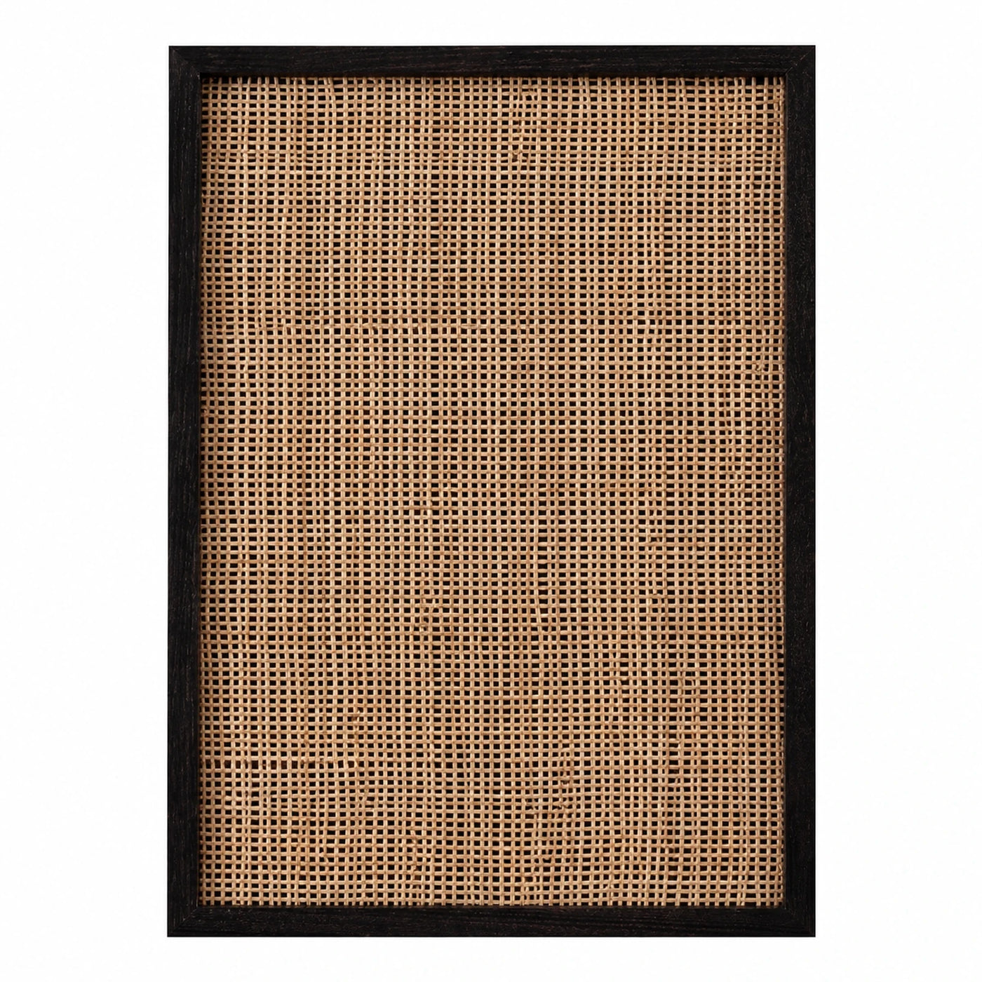 Black Wood Frame Rattan Panel