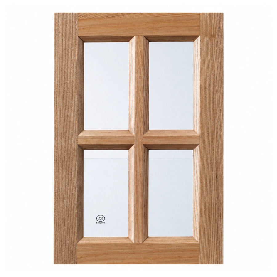 Oak Wood Cabinet Door with Glass Panels