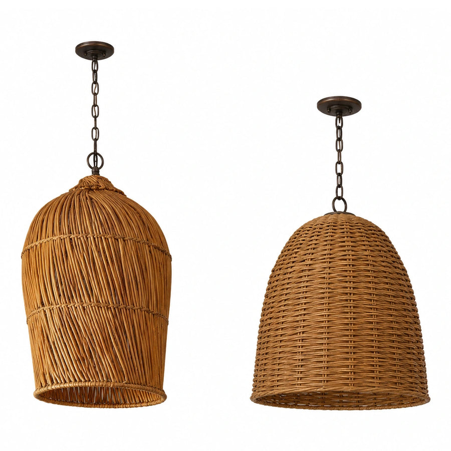 Woven Rattan Pendant Light Fixture
