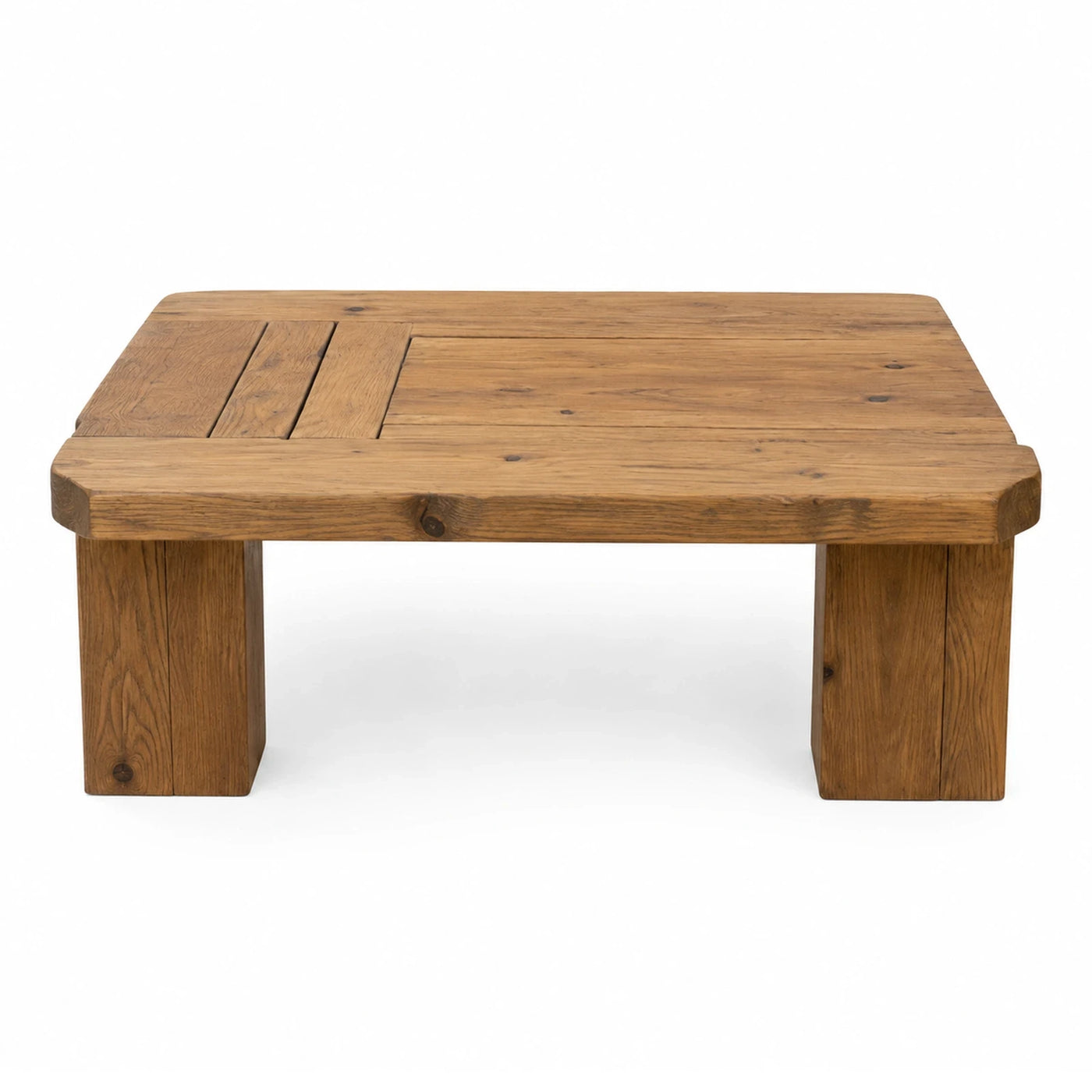 Rustic Solid Wood Coffee Table with Thick Legs