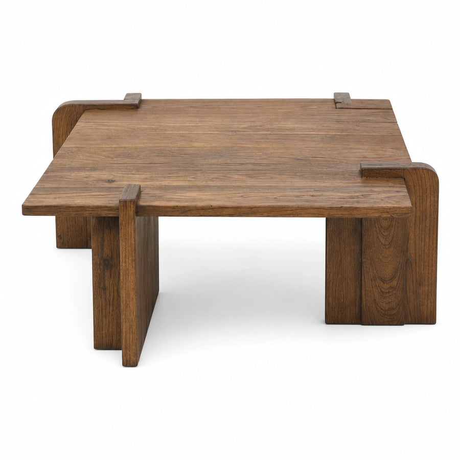 Solid Wood Coffee Table with Interlocking Legs