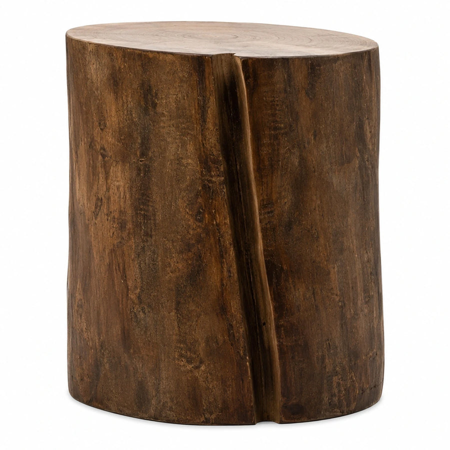 Solid Wood Tree Stump Side Table