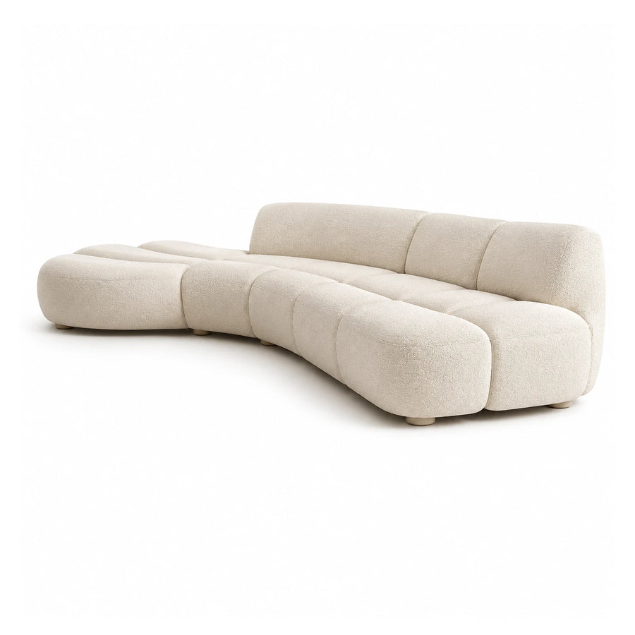 Cream Modular Curved Sectional Sofa