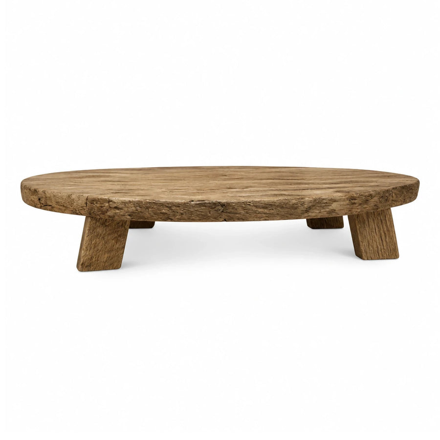 Rustic Round Solid Wood Coffee Table