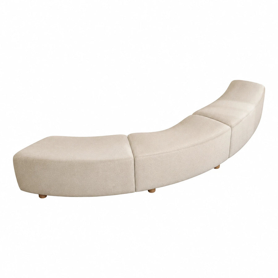Curved Modular Sofa Sectional Beige Fabric