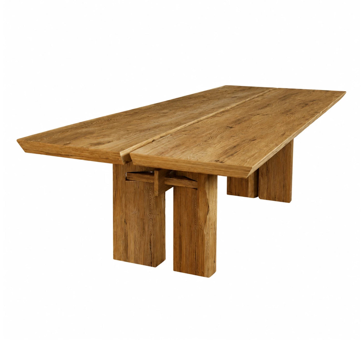 Solid Wood Rectangular Dining Table with Trestle Base