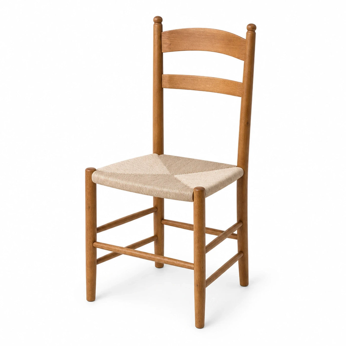 Wooden Ladder Back Chair with Woven Seat