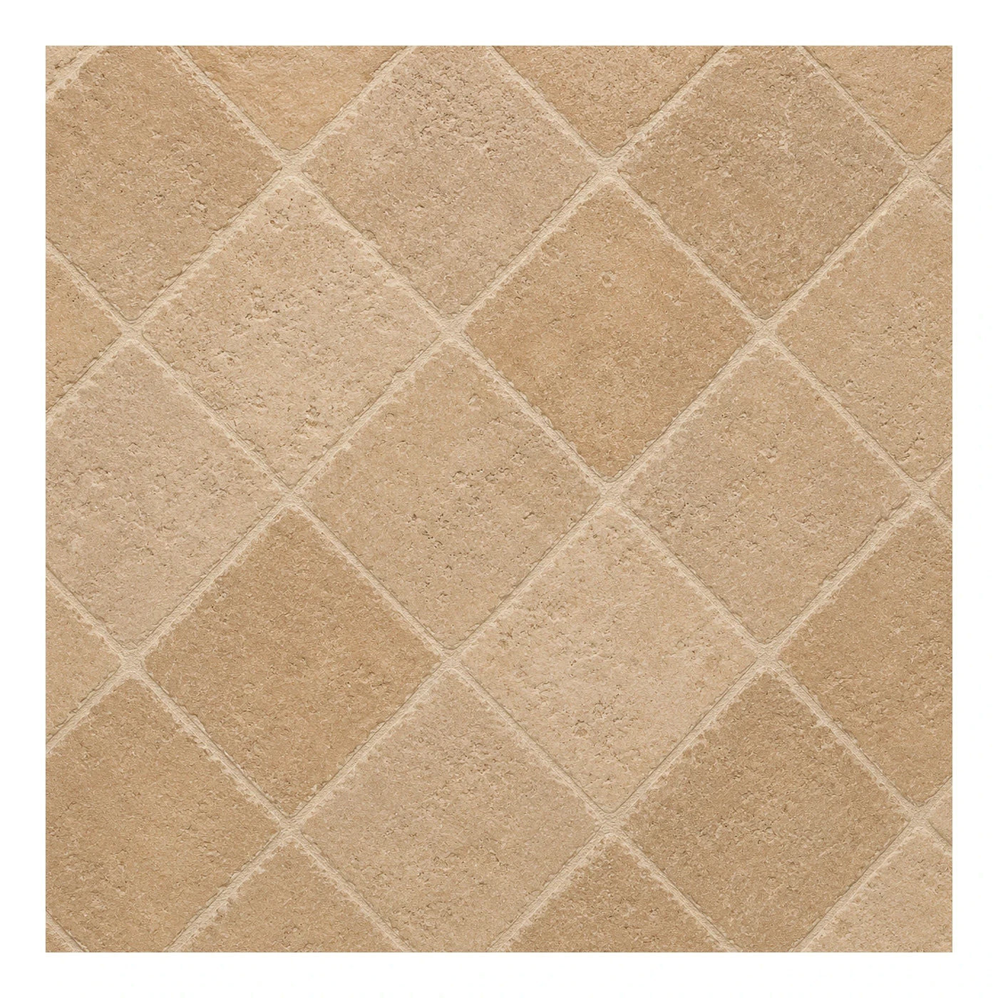 Beige Travertine Look Diamond Pattern Floor Tile