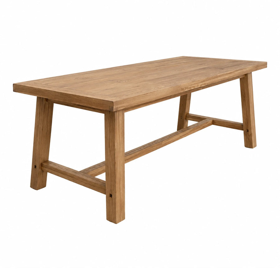 Solid Wood Rectangular Dining Table with Trestle Base