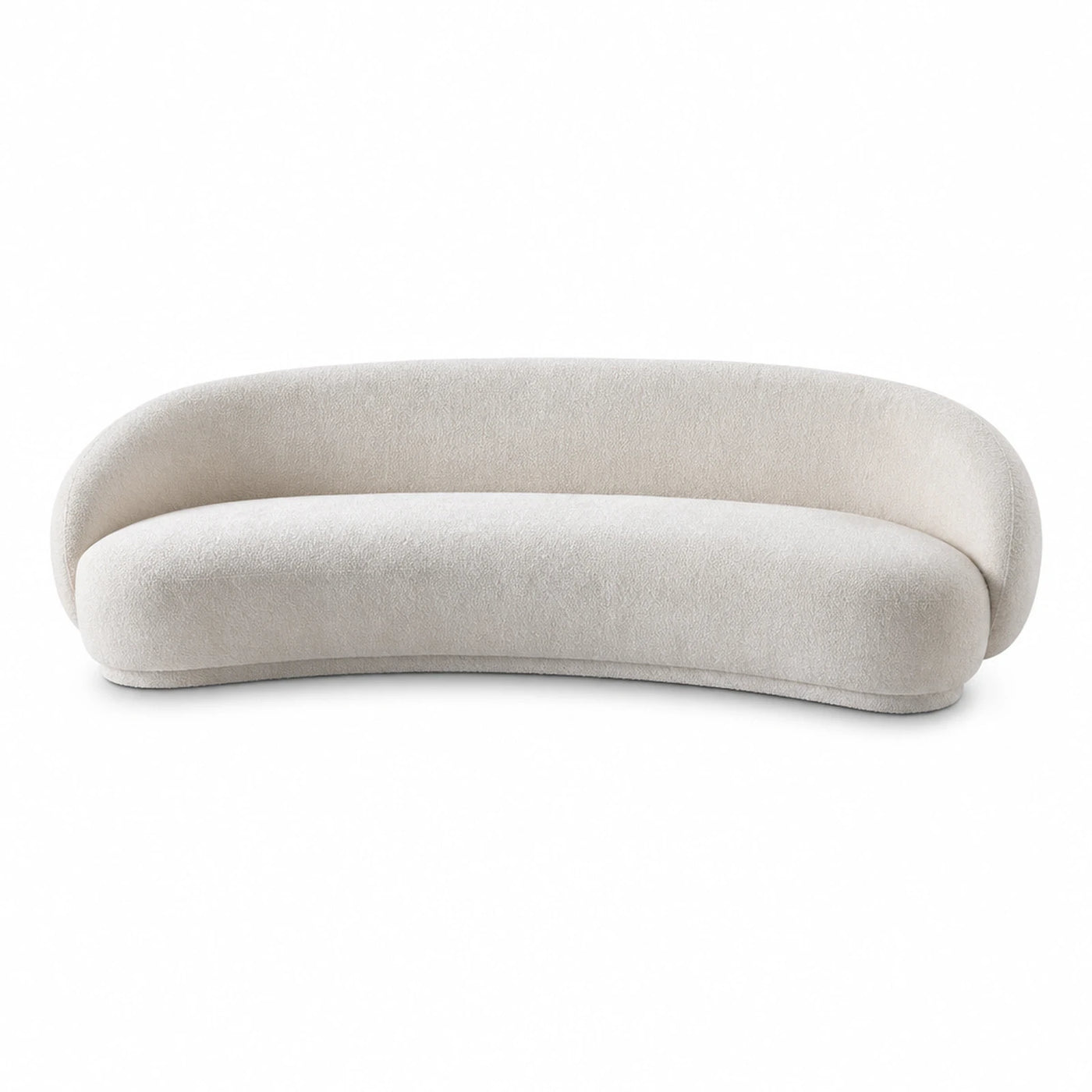 Curved Cream Boucle Sofa