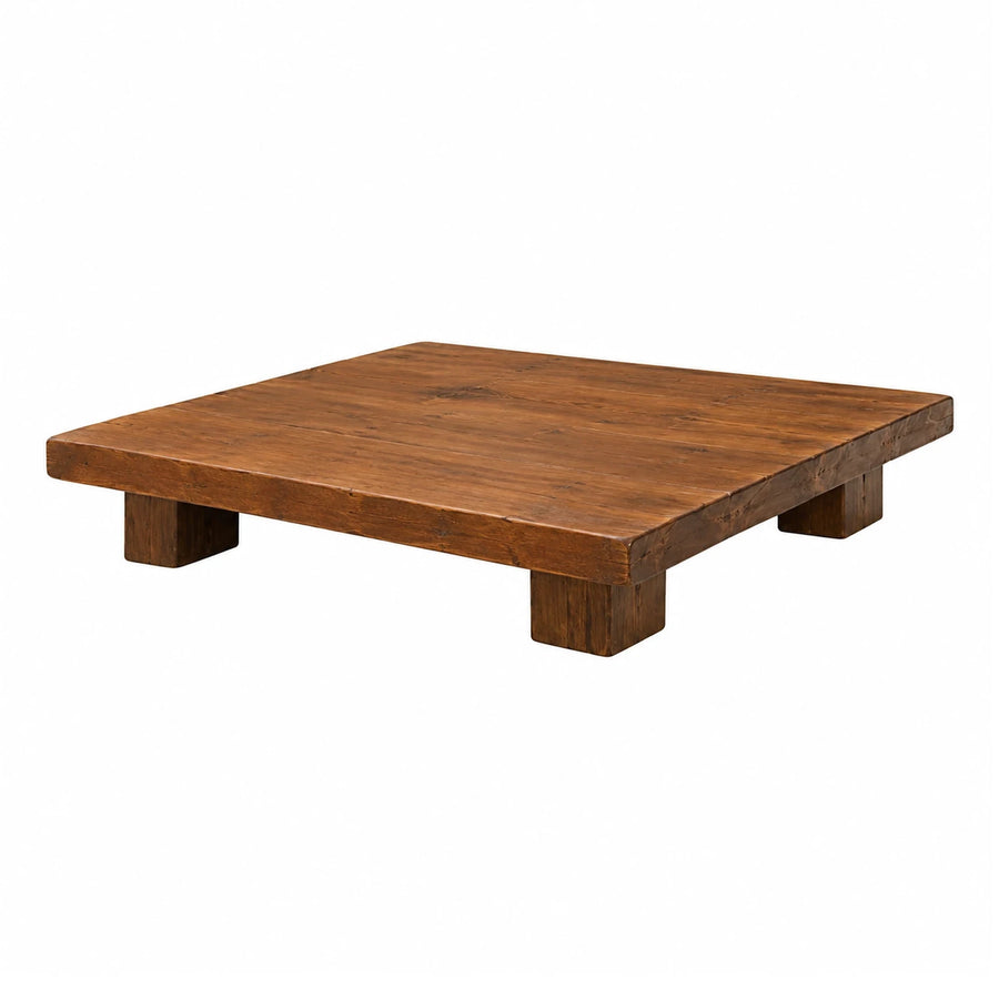 Rustic Solid Wood Low Coffee Table