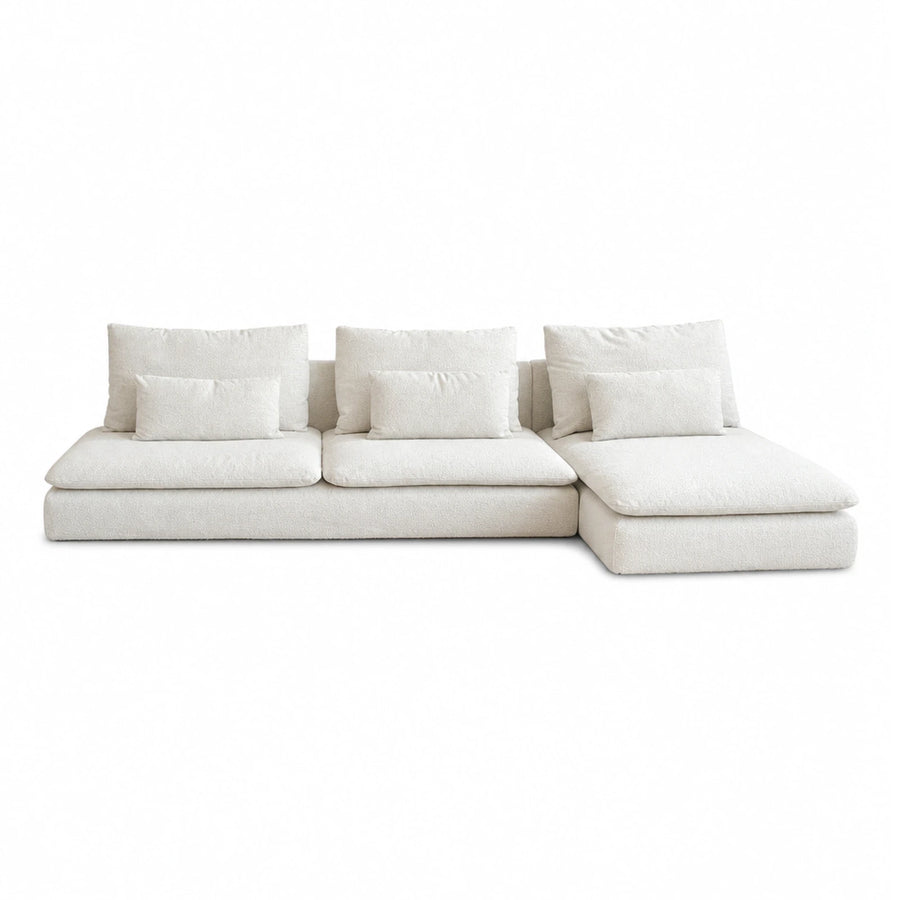 White Modular Sectional Sofa with Chaise