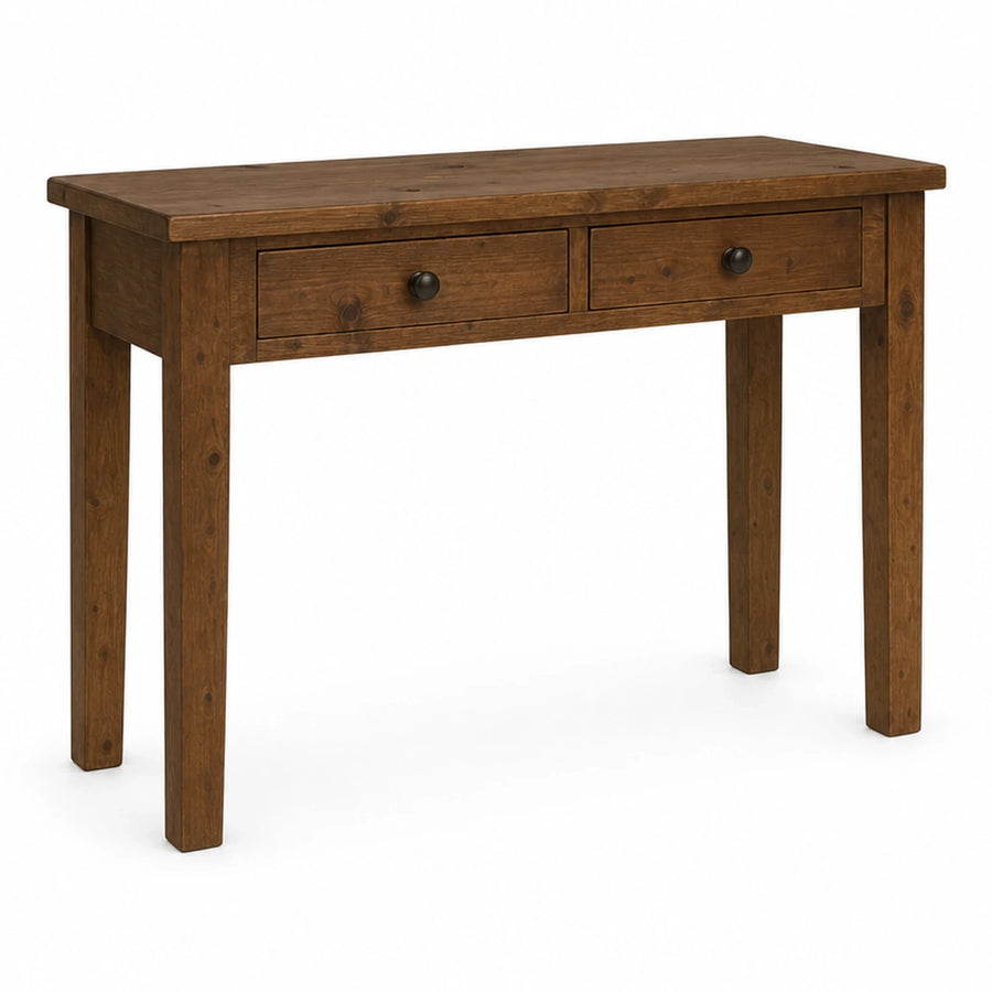Rustic Wood Console Table with Two Drawers