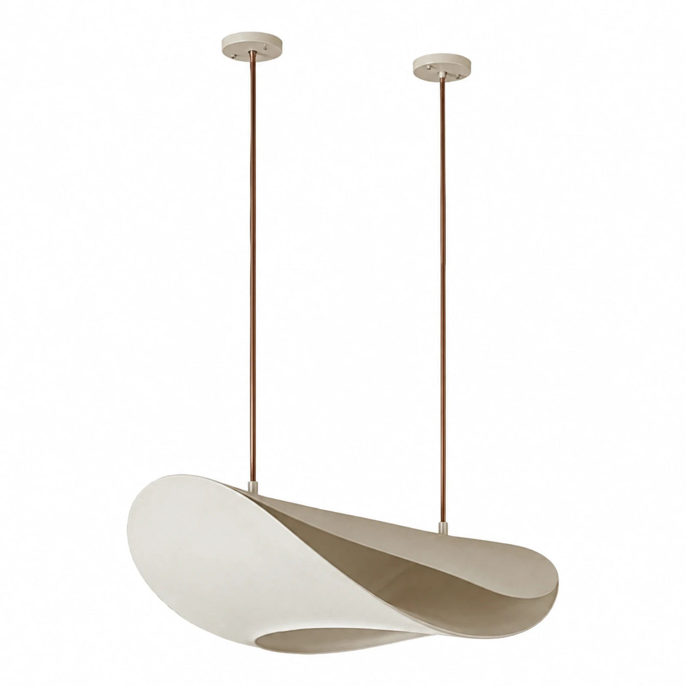 Modern Cream Pendant Light with Twisted Shade