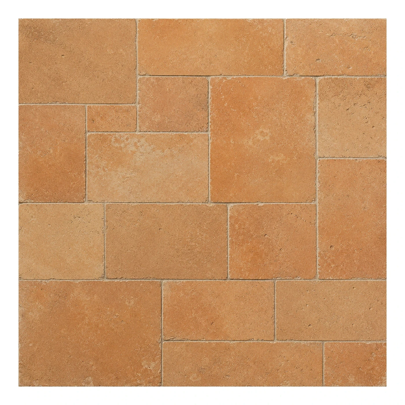 Terracotta Stone Floor Tiles Mixed Size Pattern
