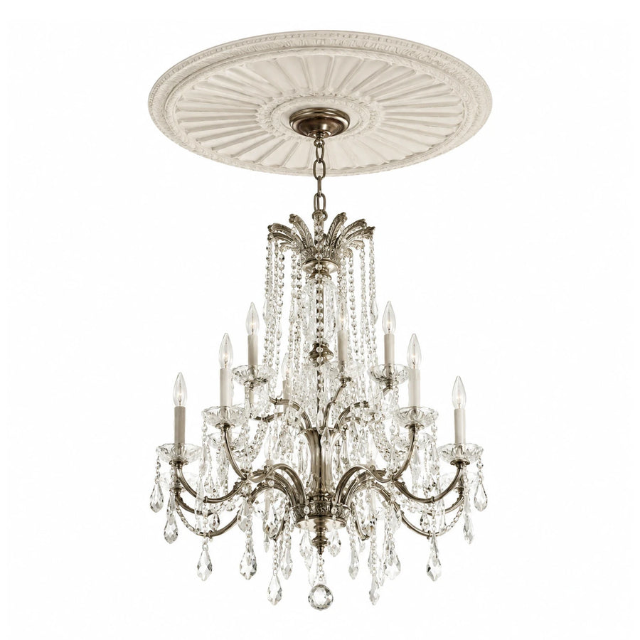 Classic Crystal Chandelier with Antique Brass Finish