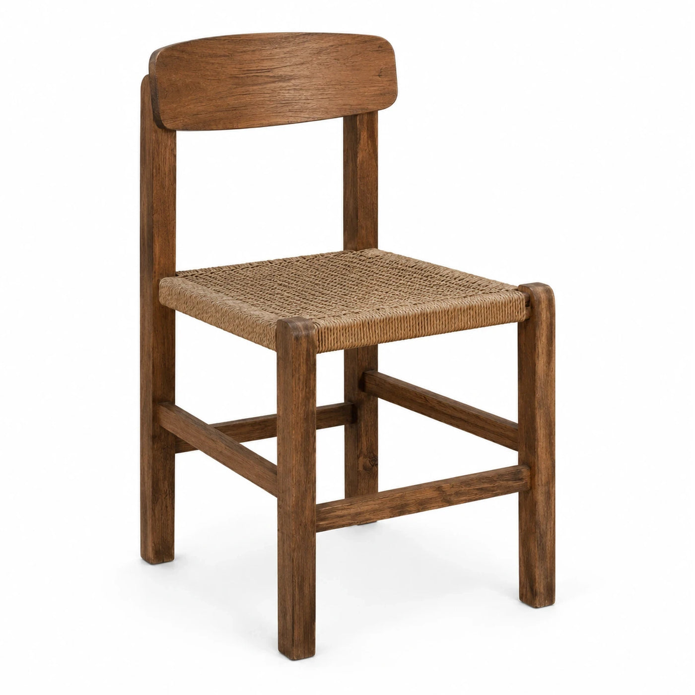 Wooden Dining Chair with Woven Seat