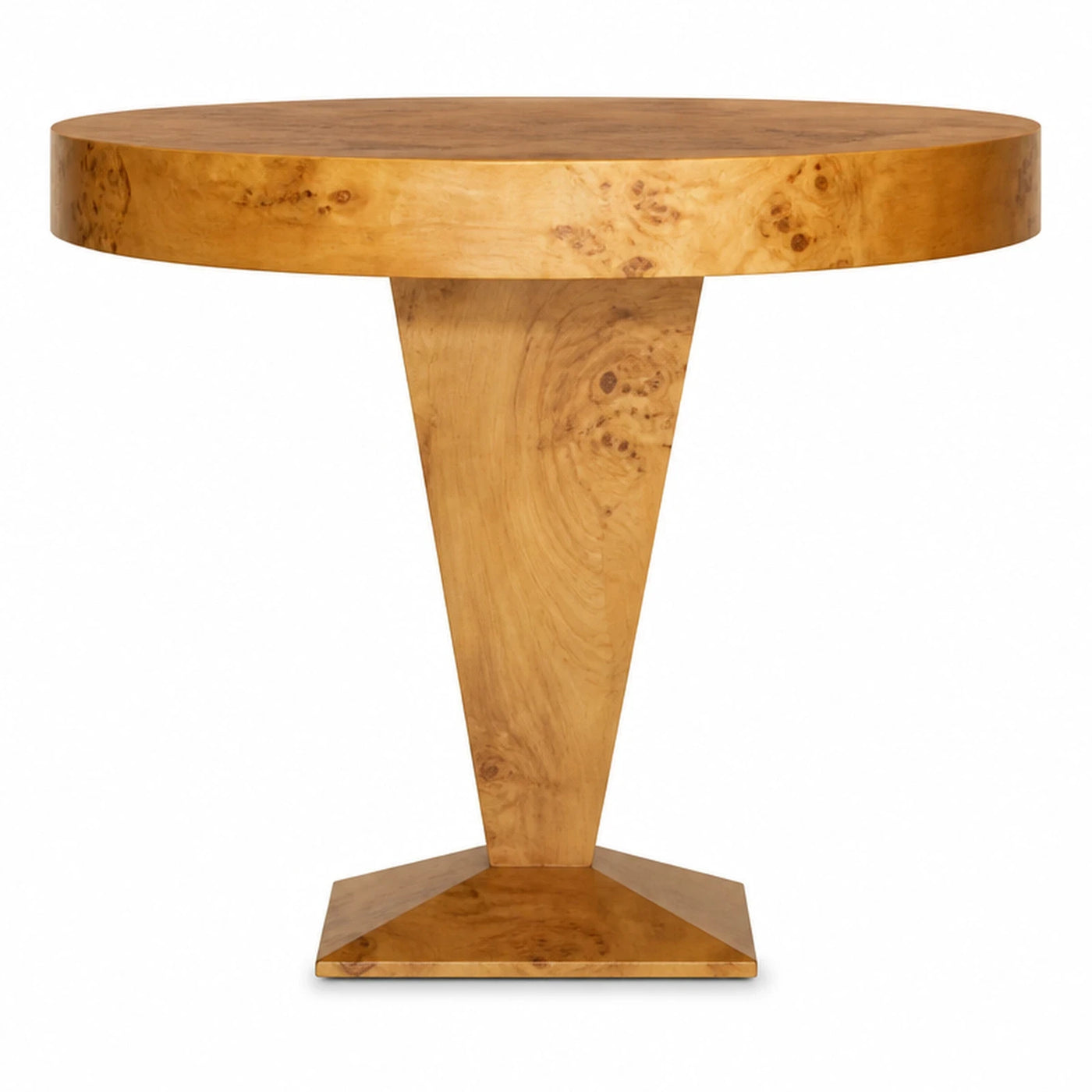 Round Burl Wood Pedestal Dining Table