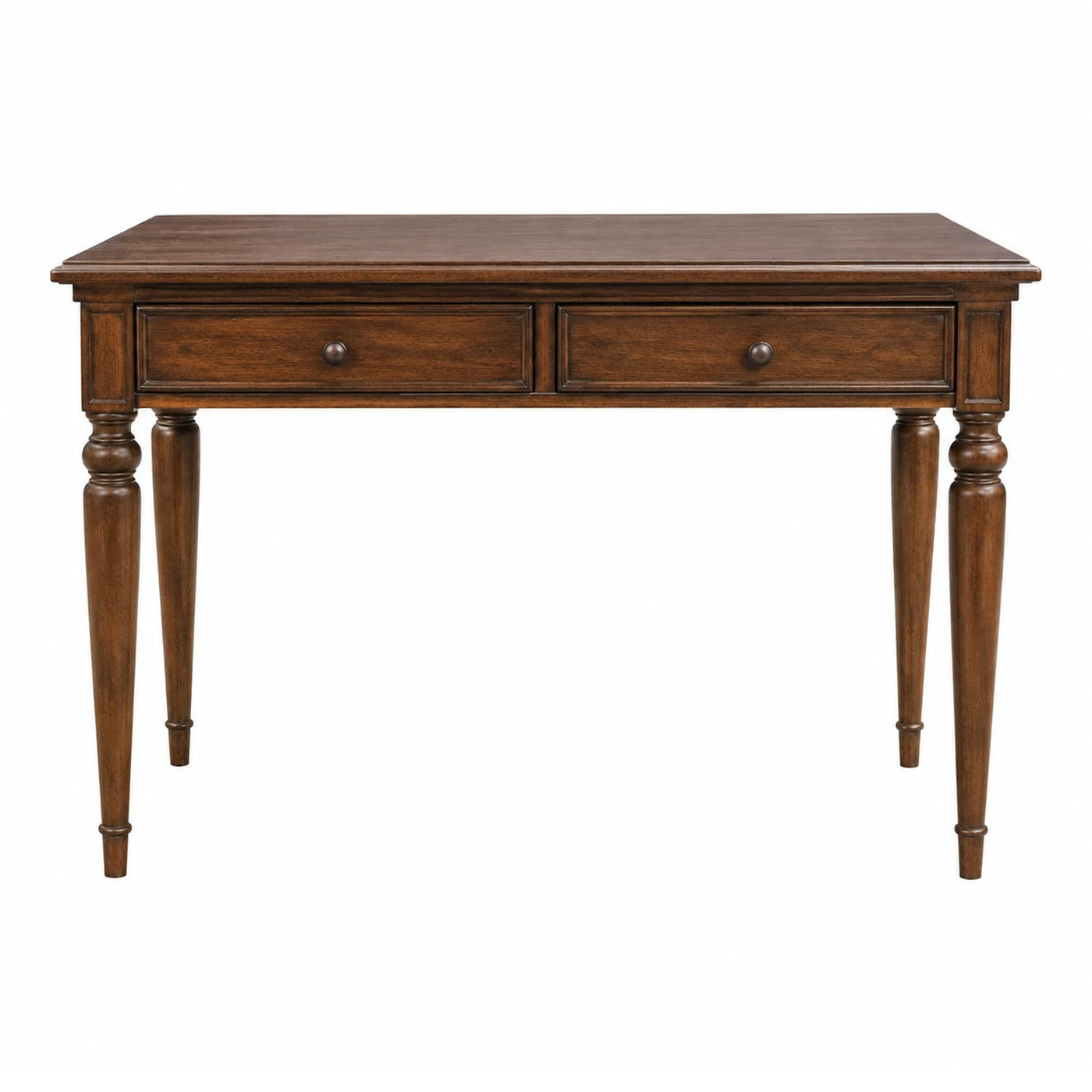 Brown Wood Console Table with Two Drawers