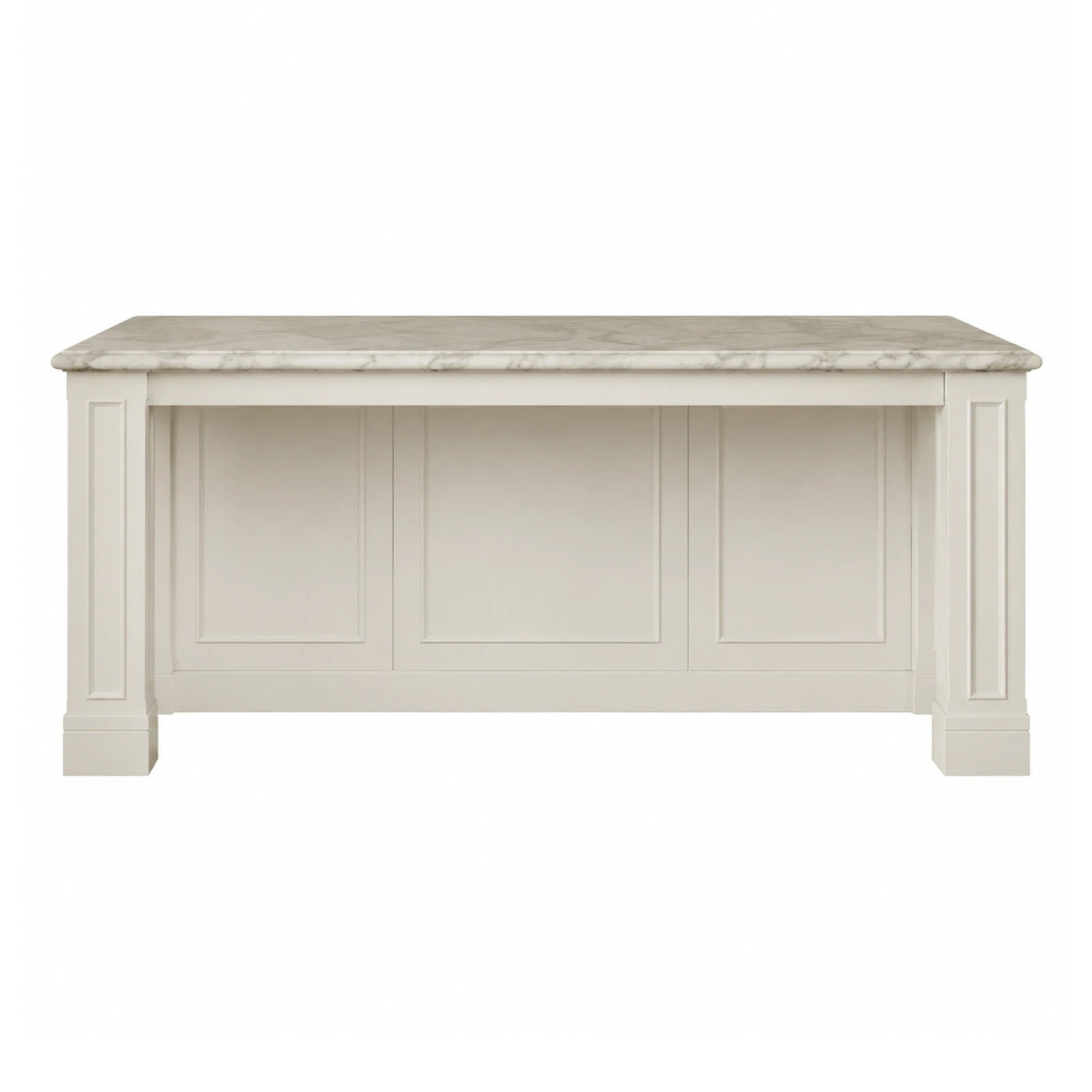 White Marble Top Console Table with Paneled Base