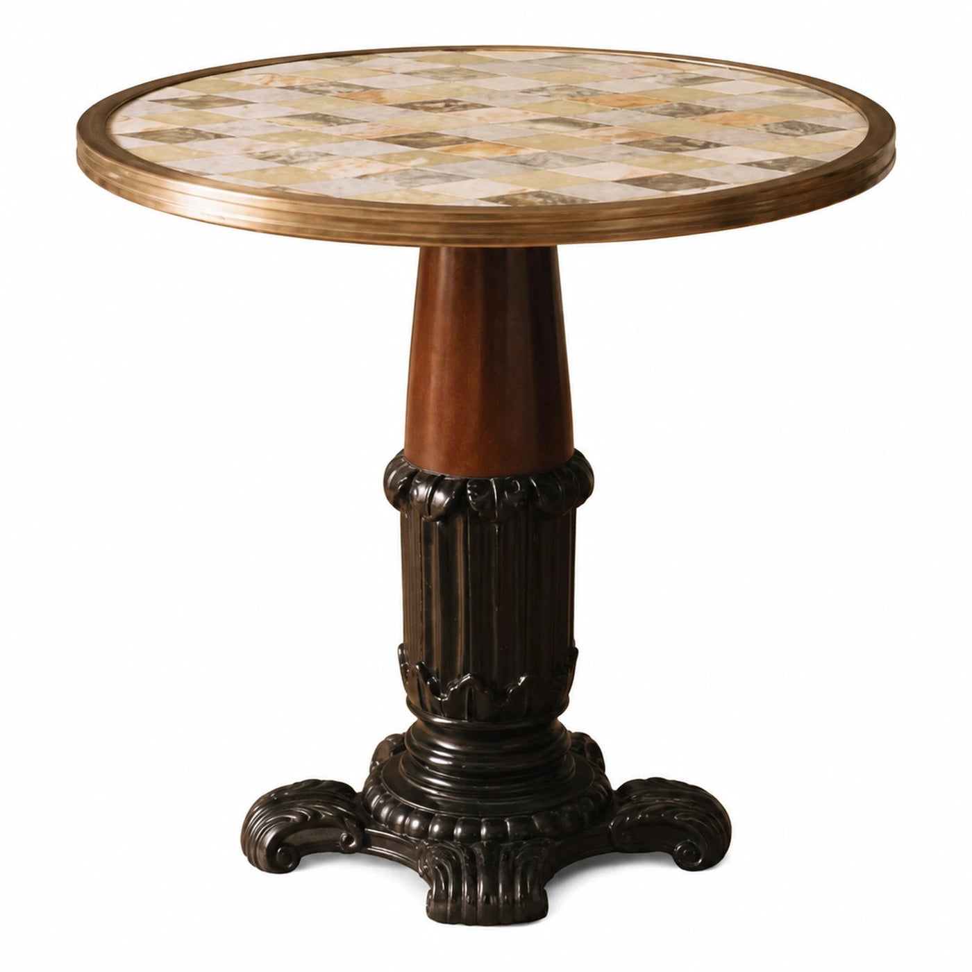 Round Pedestal Table with Marble Mosaic Top