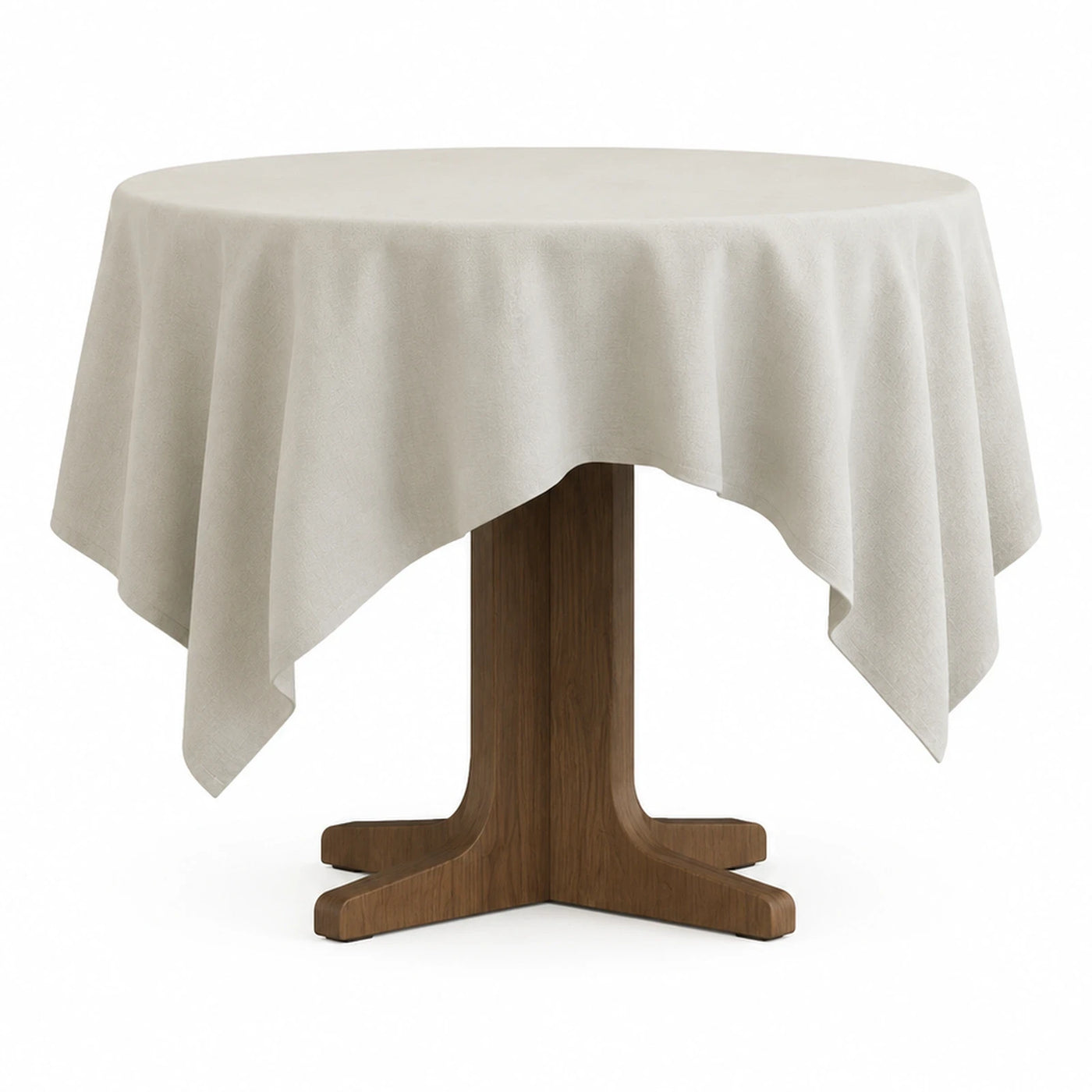 Round Pedestal Dining Table with Wood Base