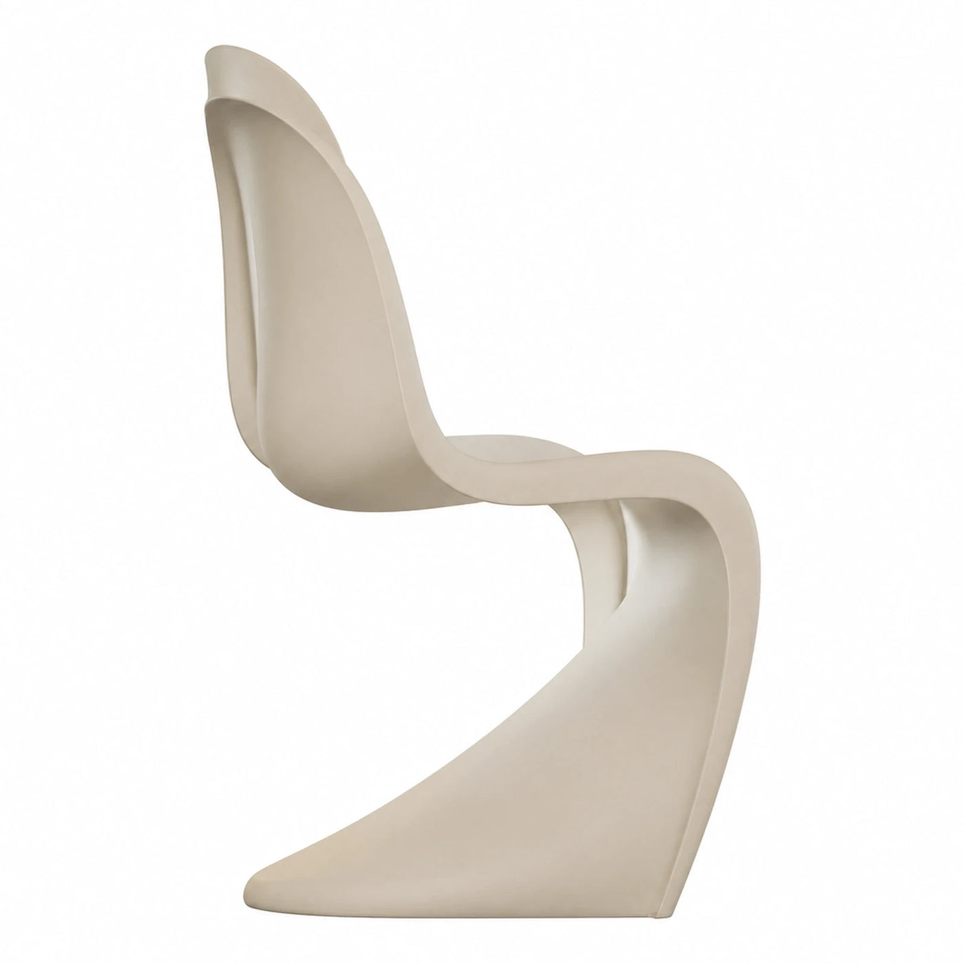 Beige Cantilever S-Shaped Dining Chair