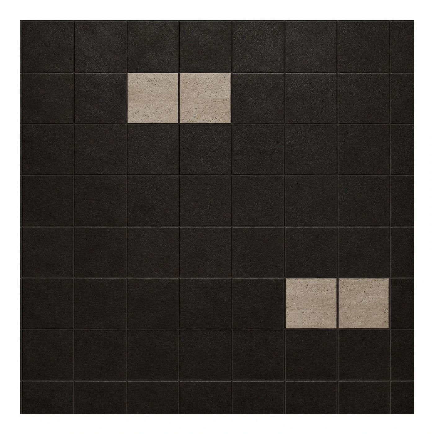 Black and Beige Square Mosaic Floor Tiles