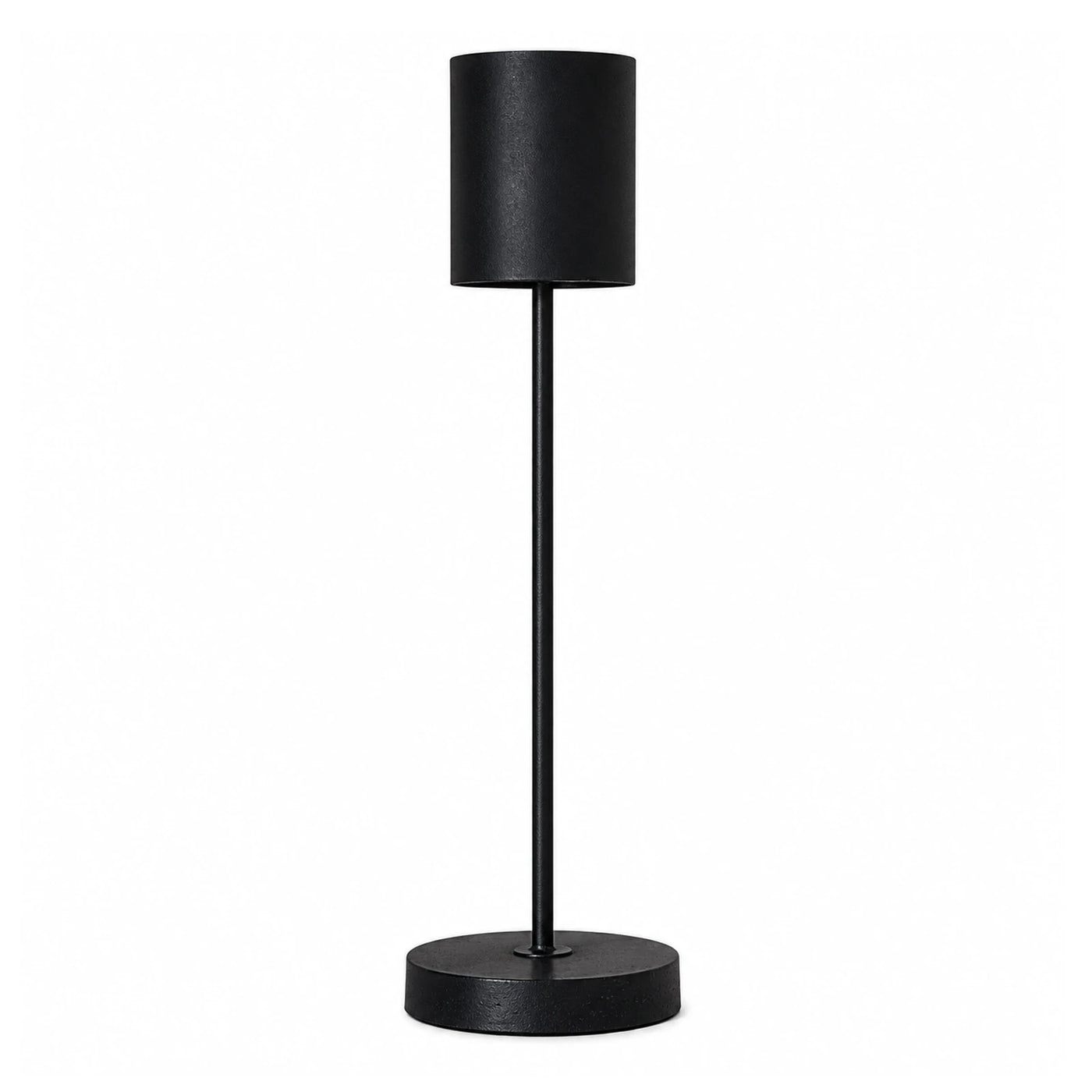 Black Metal Table Lamp with Cylindrical Shade