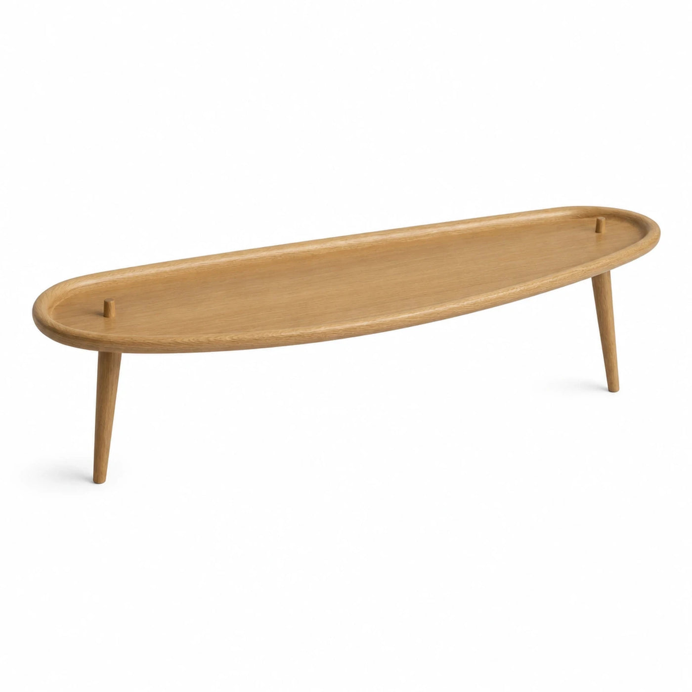 Oval Wooden Coffee Table with Tapered Legs