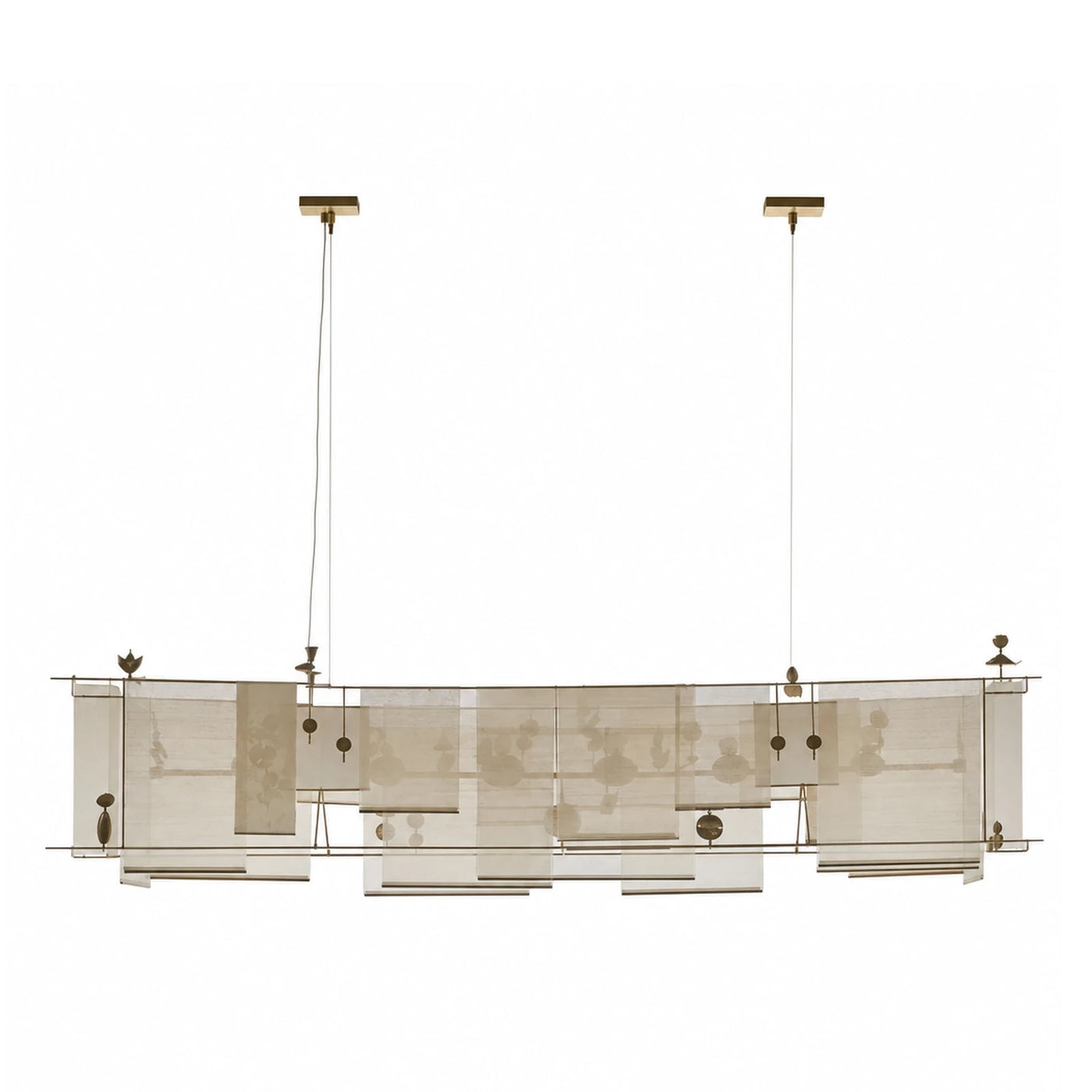 Modern Linear Pendant Light with Translucent Panels