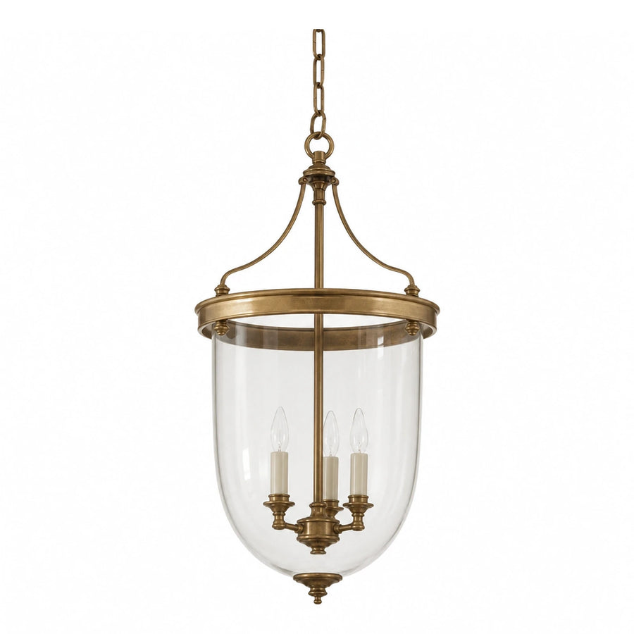 Antique Brass Glass Pendant Light Fixture