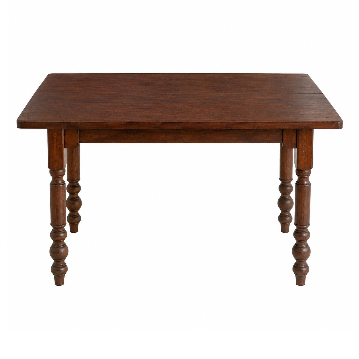 Dark Wood Rectangular Dining Table with Turned Legs