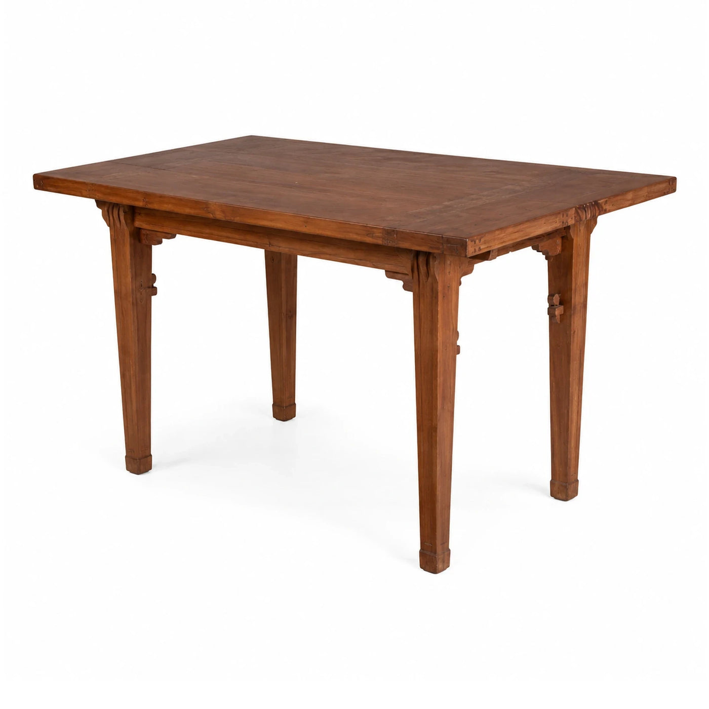 Solid Wood Rectangular Dining Table with Carved Legs