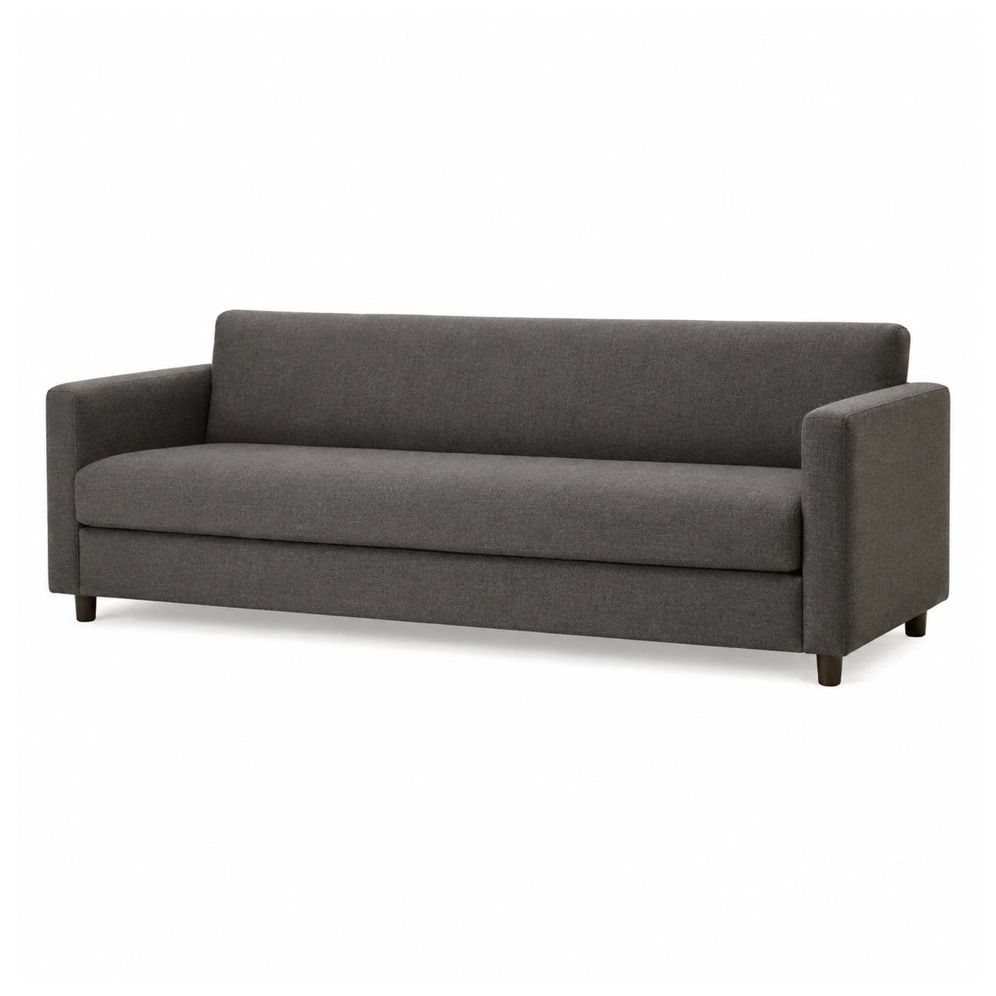 Grey Fabric Sofa with Wooden Legs