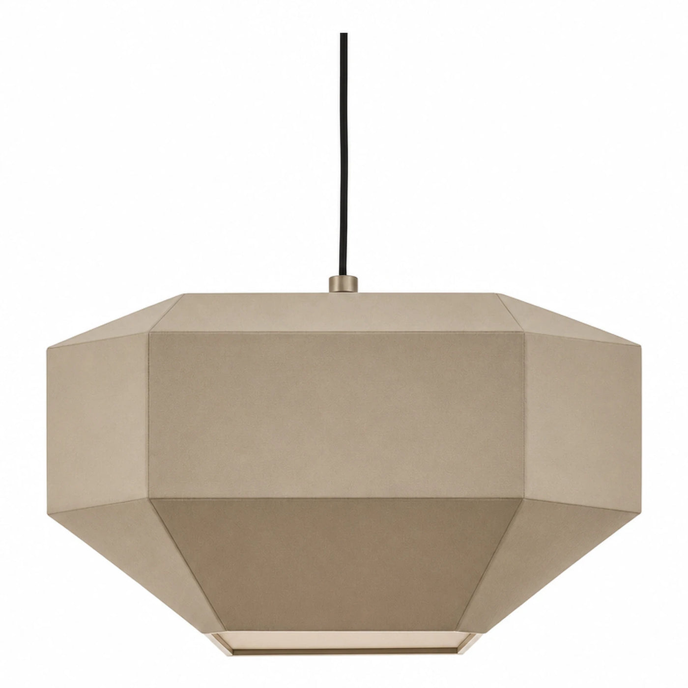Beige Geometric Fabric Pendant Light Fixture