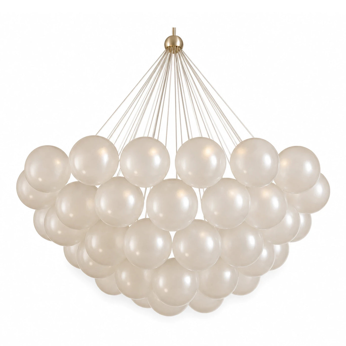 Modern Pearl Cluster Chandelier with Gold Accents
