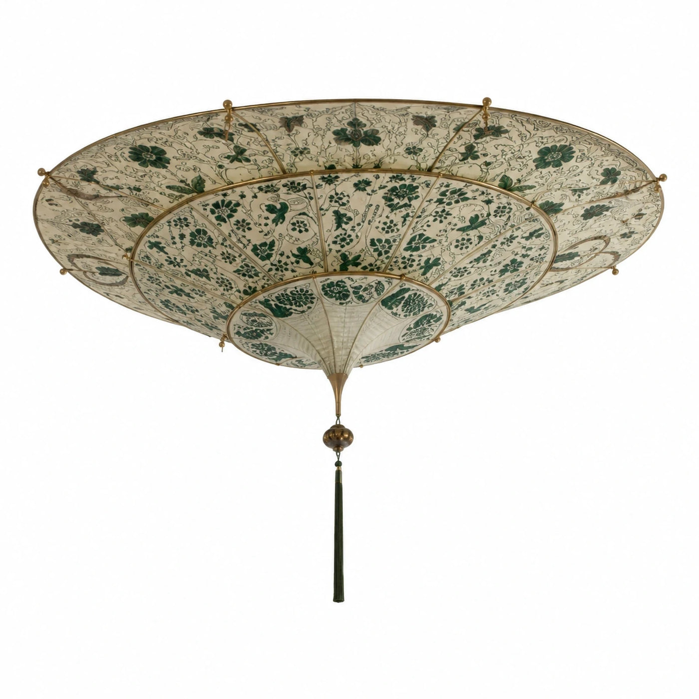 Green Floral Patterned Ceiling Light Fixture