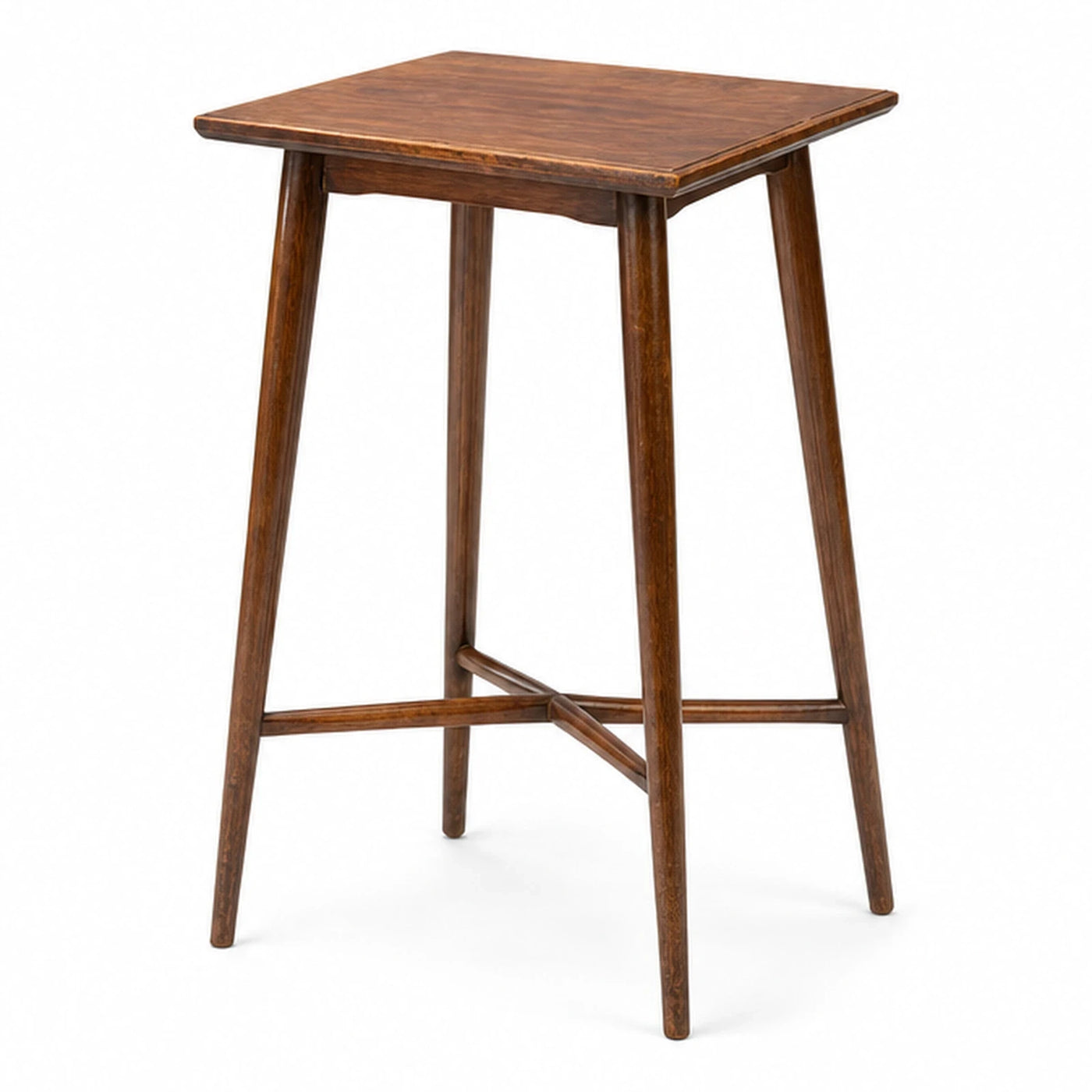Square Wooden Bar Stool with Cross Base