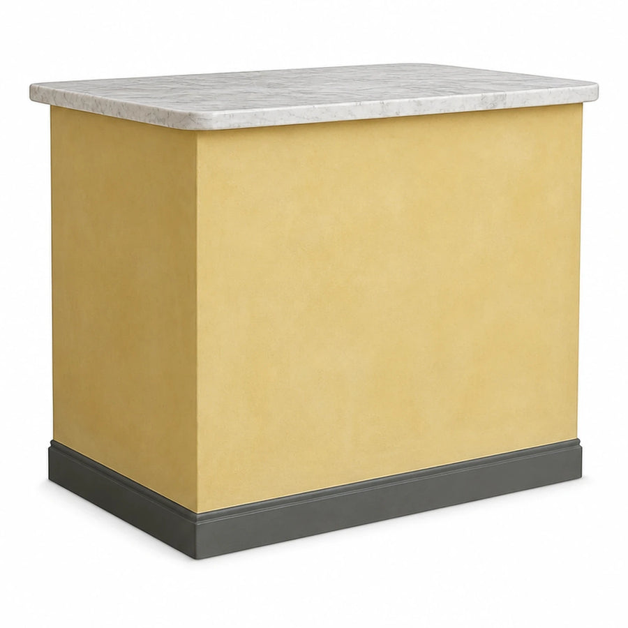 Yellow Marble Top Kitchen Island Cart