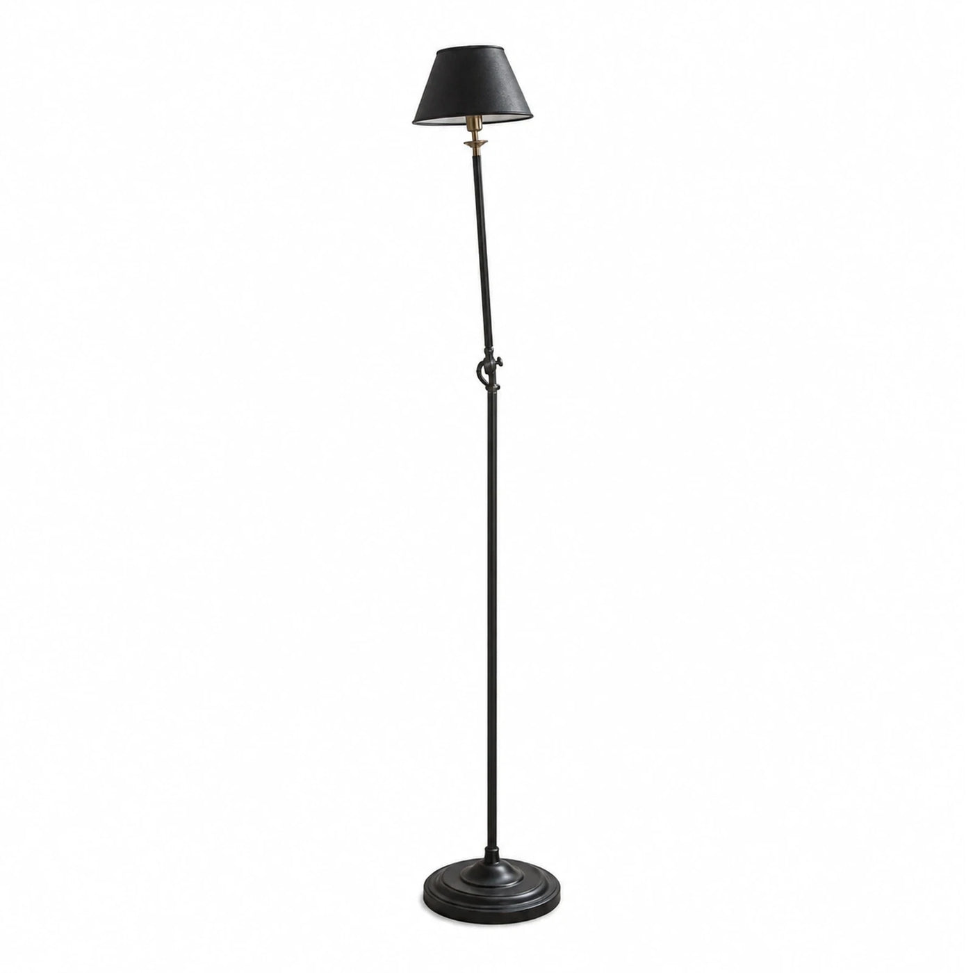 Black Metal Floor Lamp with Adjustable Shade