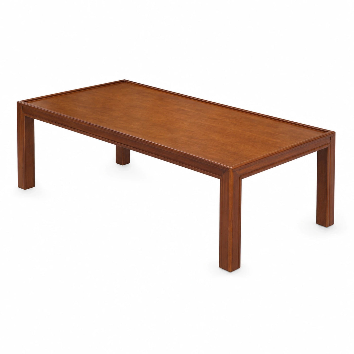 Rectangular Wooden Coffee Table with Raised Edge